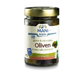 Grüne & Kalamata Oliven al Naturale entkernt 175g Mani