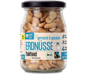 Erdnüsse geröstet & gesalzen im Pfandglas 160g Fairfood