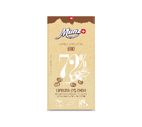 Swiss Organic Espresso 72% 100g Munz