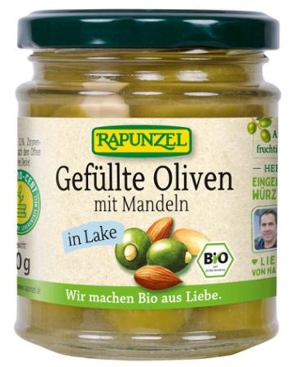 Produktfoto zu Oliven grün, gefüllt mit Mandeln in Lake