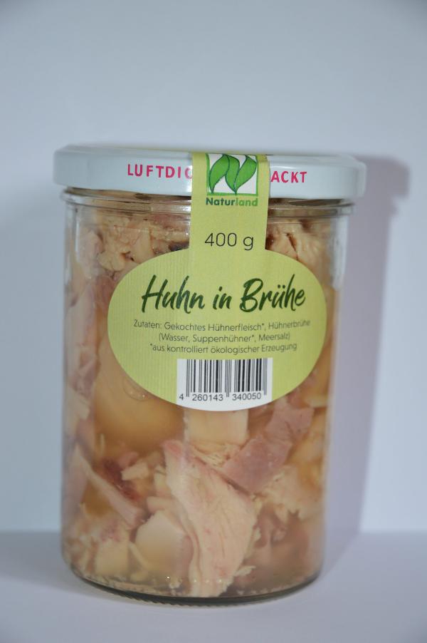 Produktfoto zu Huhn in Brühe im Glas 435ml