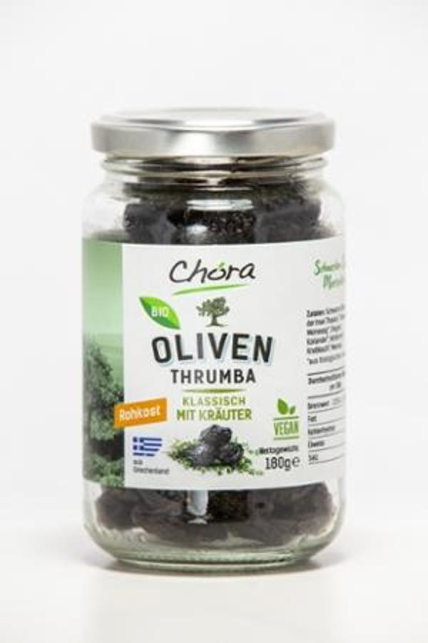 Produktfoto zu Oliven schwarz Thrumba Thassou Klassisch