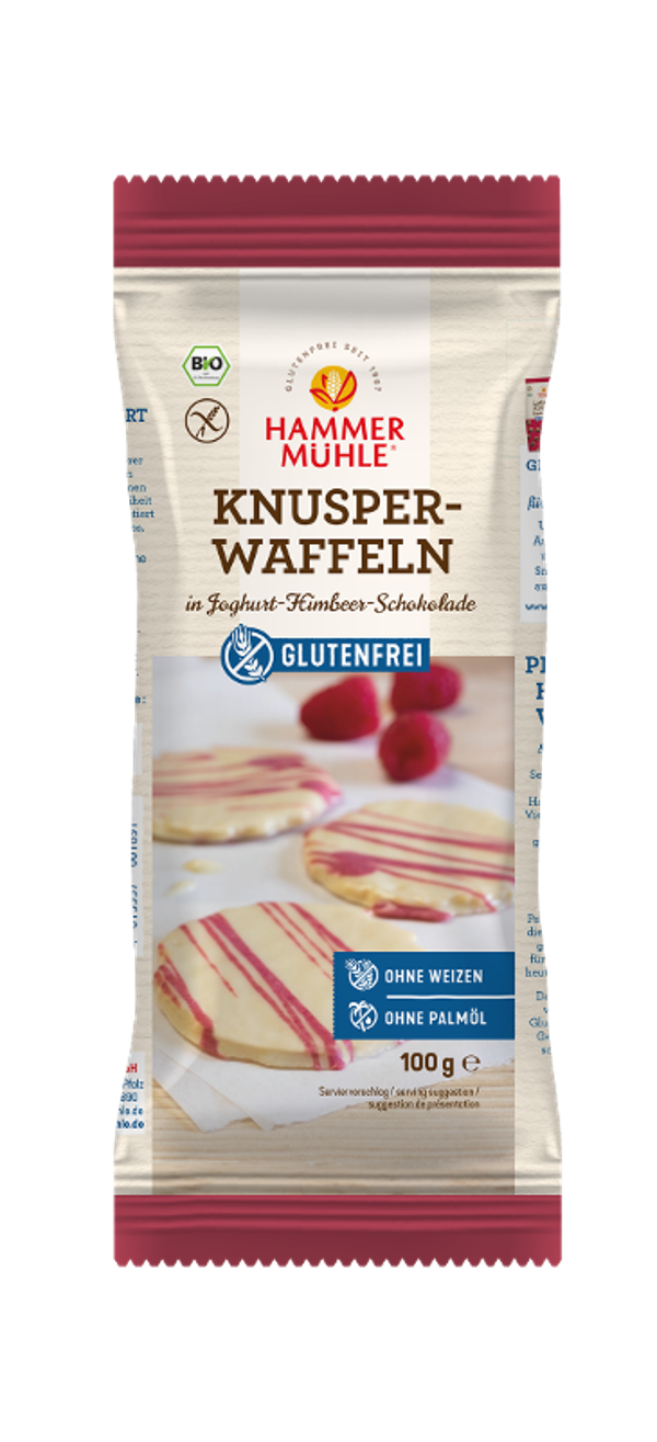 Produktfoto zu Knusperwaffeln Joghurt-Himbeer glutenfrei