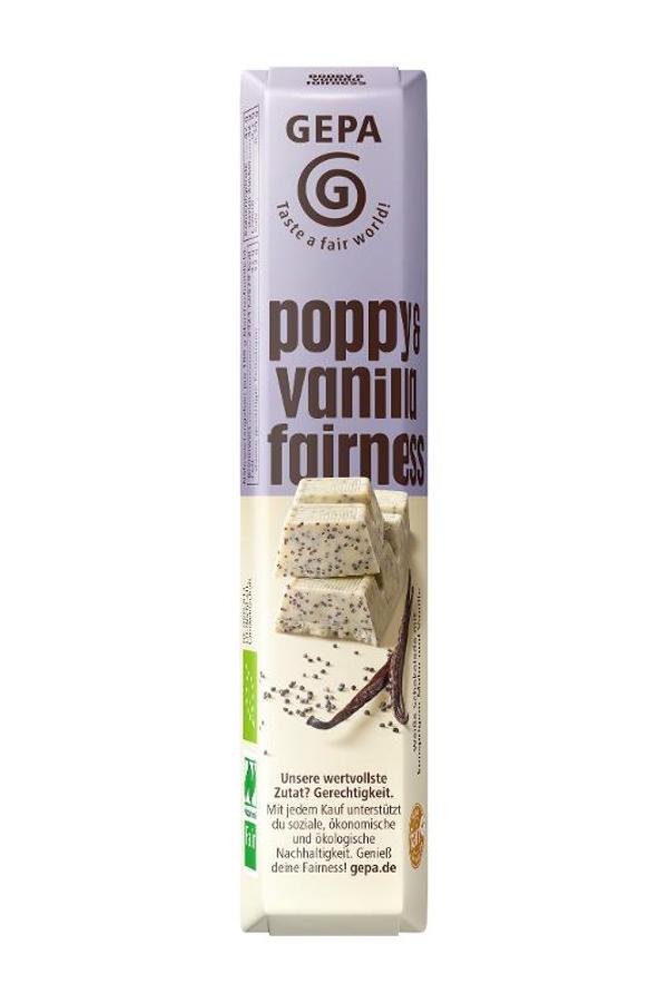 Produktfoto zu Poppy & vanilla fairness - Mohn-Vanille Riegel mit weißer Schokolade