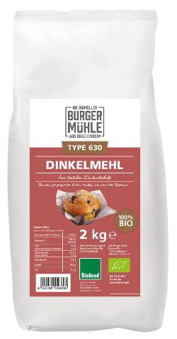 Dinkelmehl 630  2 kg Burgermühle