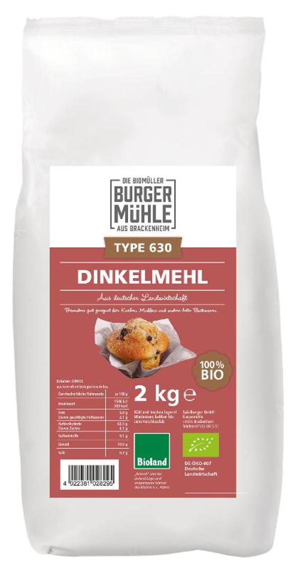 Produktfoto zu Dinkelmehl 630  2 kg Burgermühle