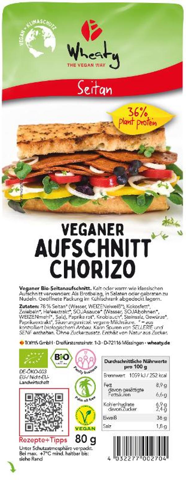 Produktfoto zu Wheaty Aufschnitt Chorizo - veganer Seitanaufschnitt