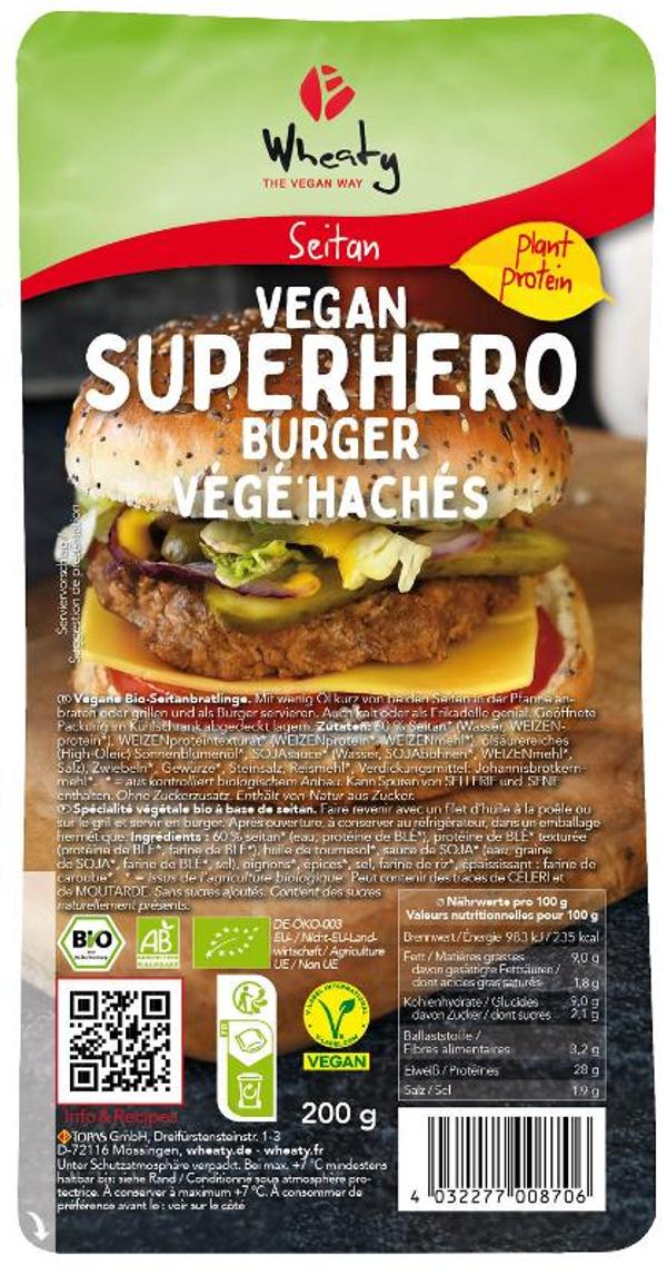 Produktfoto zu Wheaty Superhero Burger vegan 200g