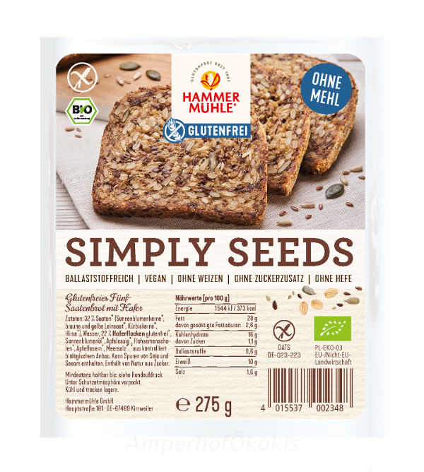 Produktfoto zu Simply Seeds Brot glutenfrei 275 g