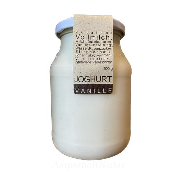 Produktfoto zu Dürnecker Joghurt Vanille 500g Glas 3,8% Heumilch pasteu.