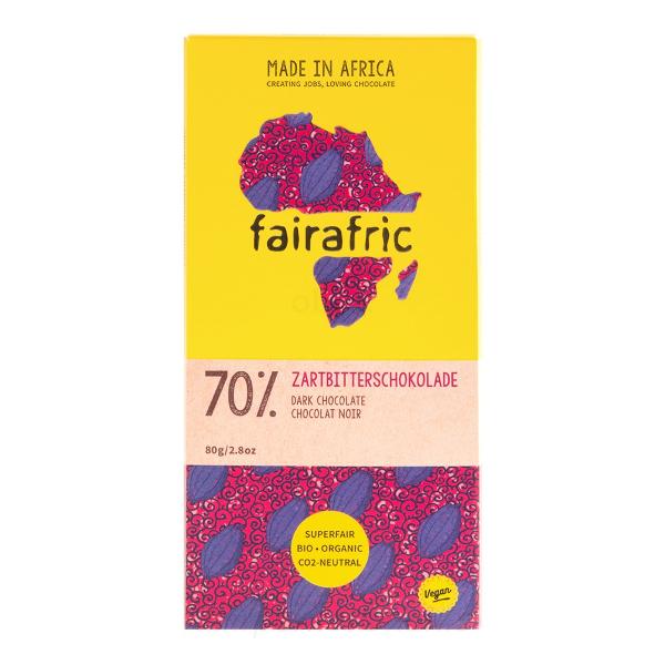 Produktfoto zu fairafric Zartbitterschokolade 70% 80 g