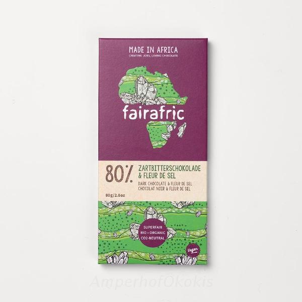 Produktfoto zu Fairafric Zartbitterschokolade 80% mit Fleur de Sel 80 g