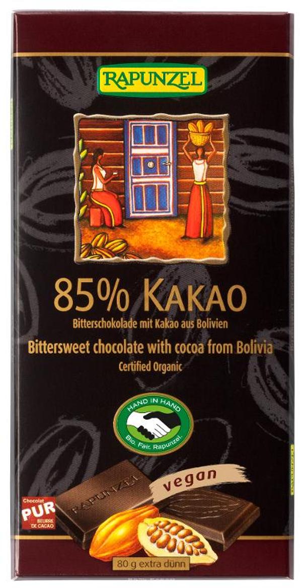 Produktfoto zu Bitterschokolade 85% Kakao 80g