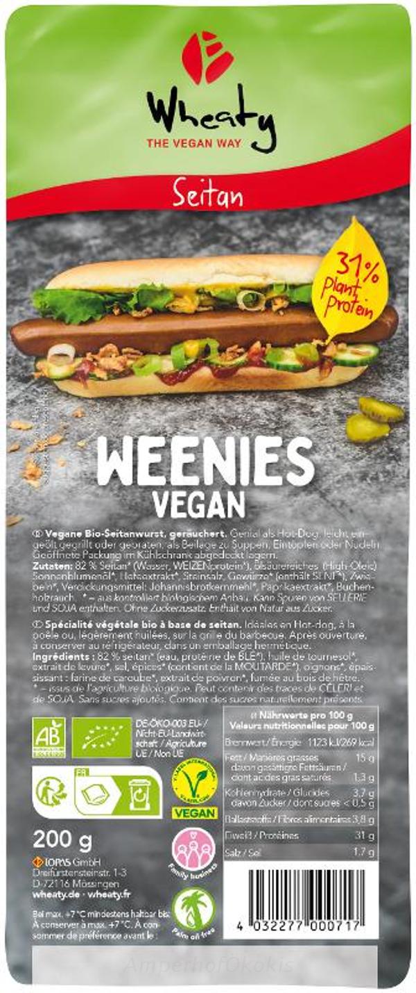 Produktfoto zu Vegane Bio-Seitanwurst, geräuchert 200g