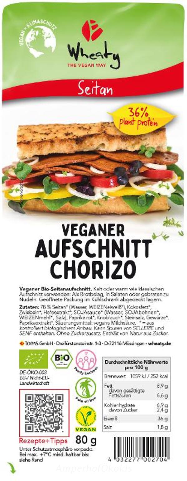 Produktfoto zu Wheaty Aufschnitt Chorizo 80g, vegan