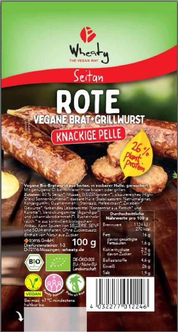 Produktfoto zu Wheaty Rote Brat- Grillwurst 100g