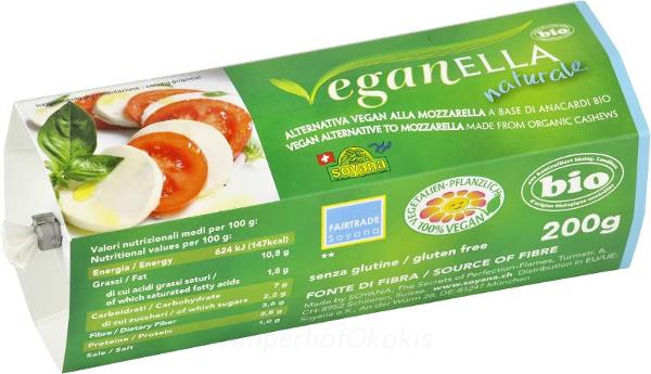 Produktfoto zu Veganer Mozzarella Veganella natur 200g