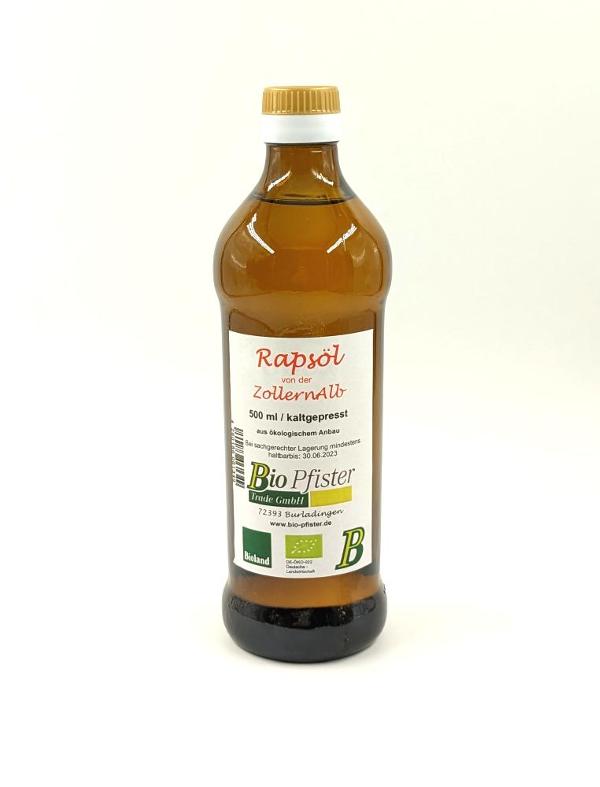 Produktfoto zu Rapsöl Bio Pfister, 500ml