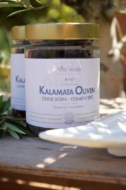 Kalamata entkernt im Glas 180g, ohne Lake, fermentiert