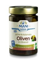 MANI Grüne & Kalamata Oliven in Olivenöl, bio, NL Fair