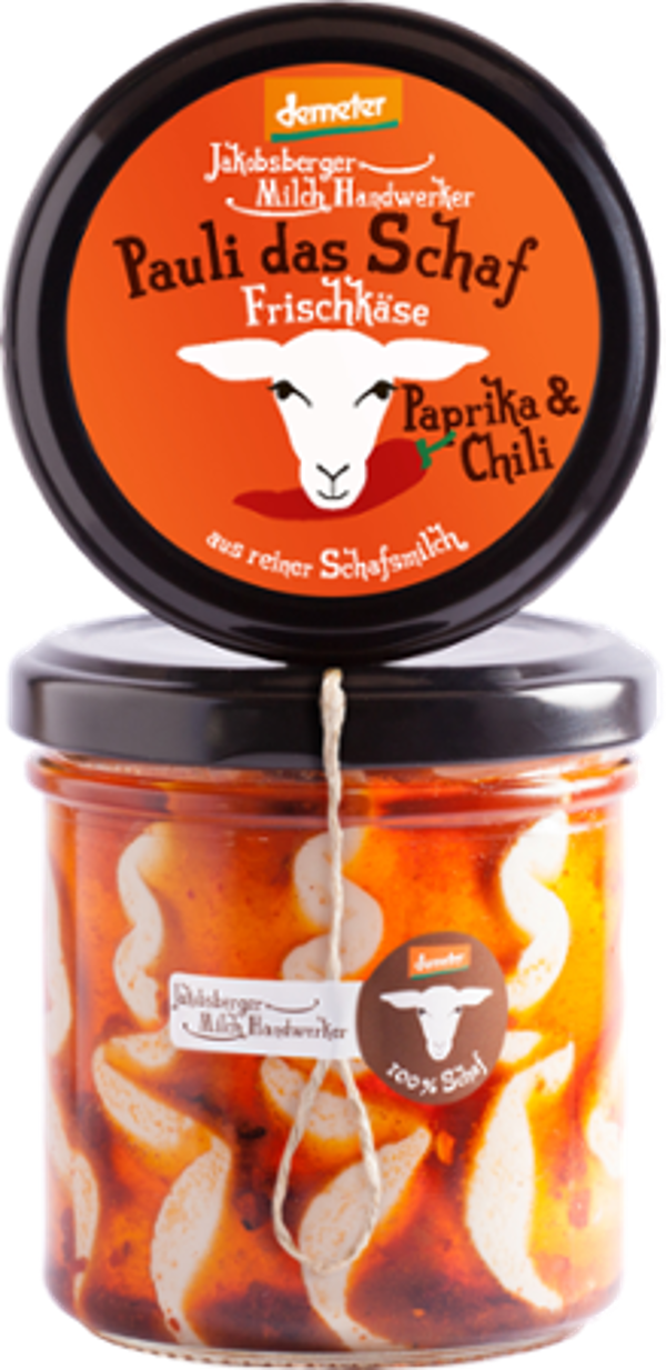 Produktfoto zu Pauli das Schaf Frischkäse Paprika Chilli