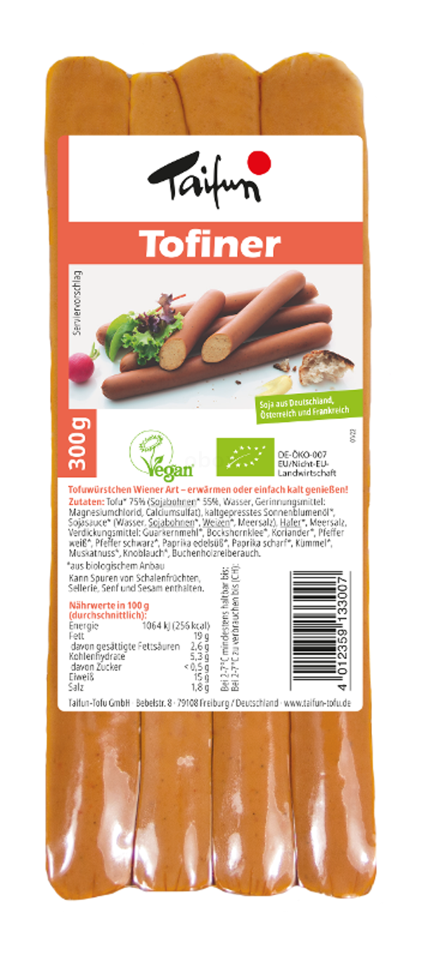 Produktfoto zu Tofiner - Tofu Wiener vegetarisch
