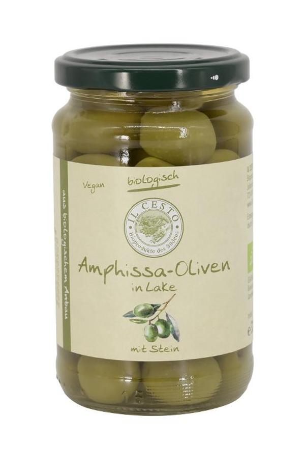 Produktfoto zu Grüne Oliven natur mit Stein 320g