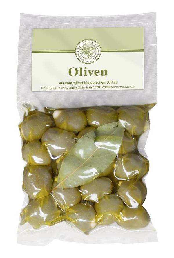 Produktfoto zu Griech. Oliven grün mit Mandeln gefüllt 175g