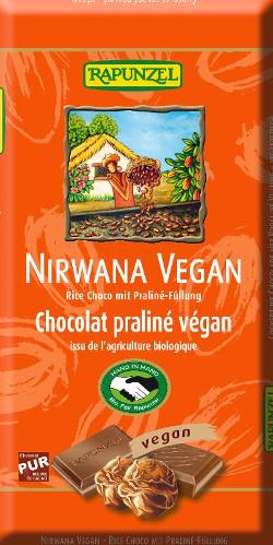 Nirwana vegane Schokolade mit Praliné-Füllung