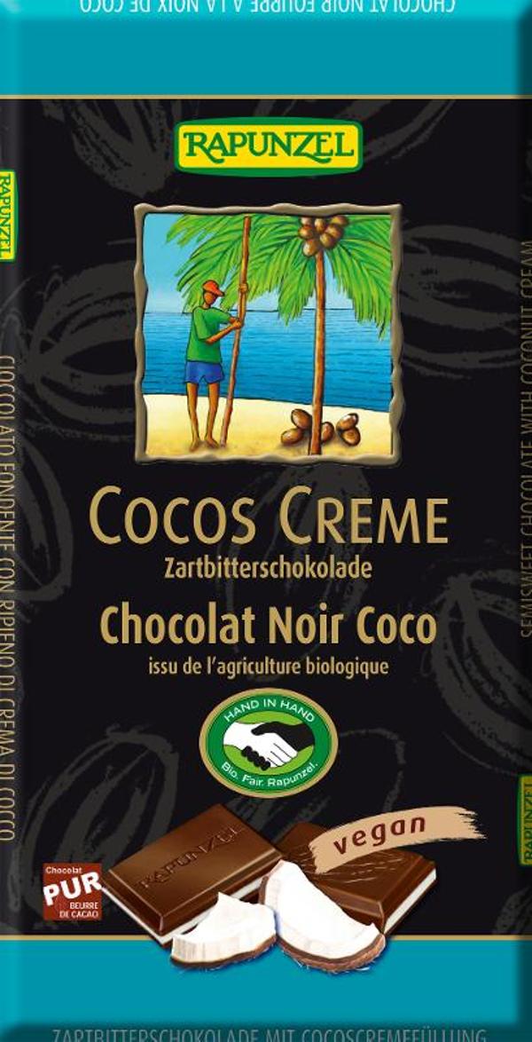 Produktfoto zu Cocos Creme Zartbitter Schokolade gefüllt HAND IN HAND 100g
