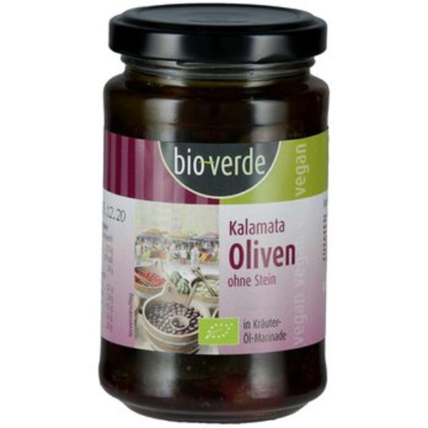 Produktfoto zu Kalamata Oliven schwarz ohne Stein im Glas 200g