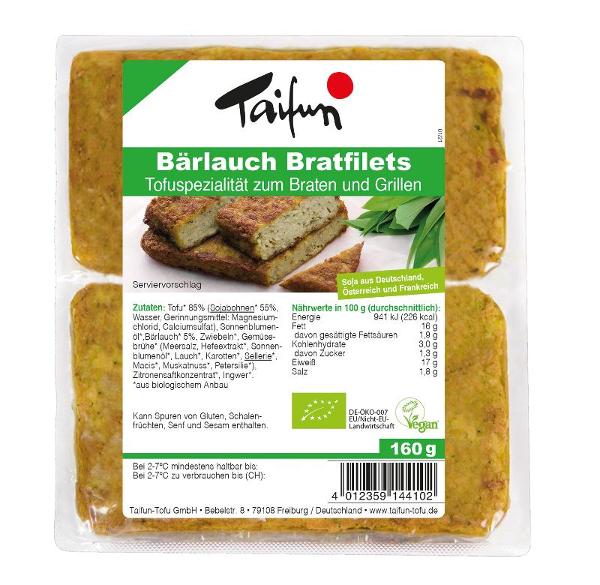 Produktfoto zu Bärlauch Bratfilets Tofu 160 g