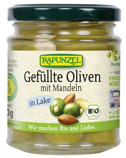 Oliven grün, gefüllt mit Mandeln, 190g