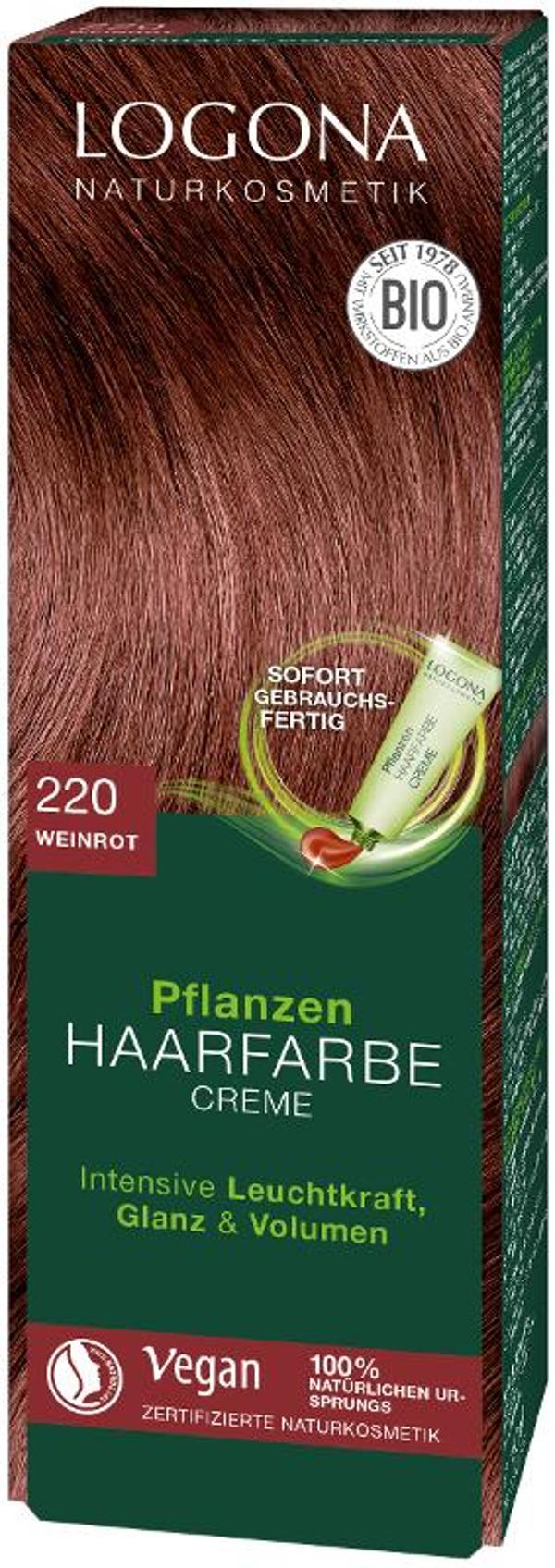 Produktfoto zu Pflanzen Haarfarbe Creme 220 weinrot 150ml