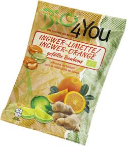 Ingwer-Limette Ingwer-Orange gefüllte Bonbons 75g