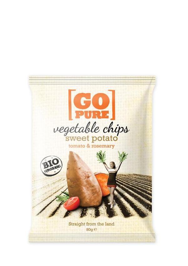 Produktfoto zu Gemüsechips Süßkartoffel Tomate Rosmarin 80g