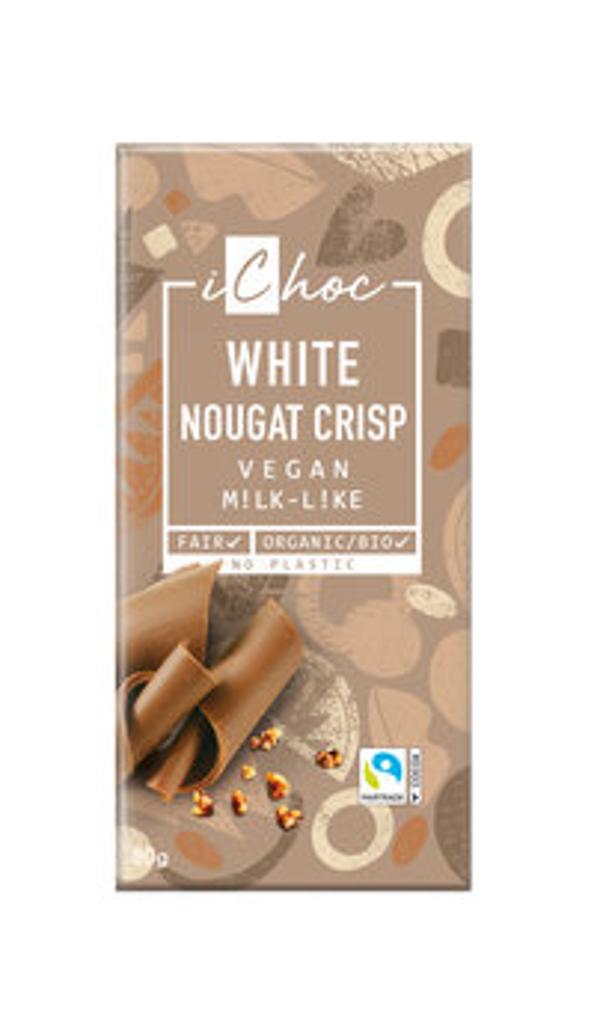 Produktfoto zu Schokolade iChoc White Nougat Crisp 80g