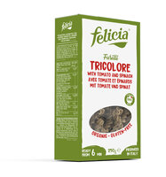Felicia Bio Reis-Tricolore (3-farbig aus natur, Tomate, Spinat) Fusilli