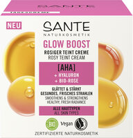 Glow Boost rosiger Teint Creme mit AHA, Hyaluron & Bio-Rose