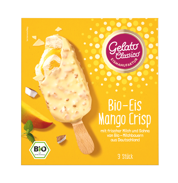 Produktfoto zu Stieleis Mango Crisp - 3er