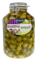 Grüne Oliven mit Knoblauch mit frischen Kräutern in Öl 4,75 kg