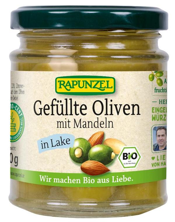 Produktfoto zu Oliven grün gefüllt mit Mandeln in Lake, 190 g