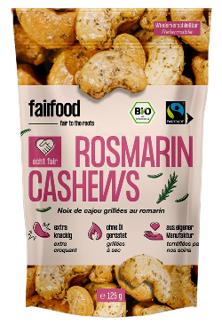 Faire Cashews mit Rosmarin geröstet, 125 g