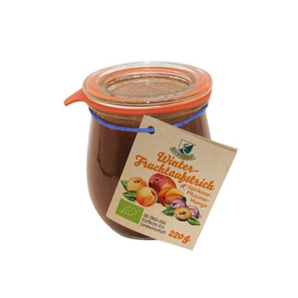 Produktfoto zu Fruchtaufstrich Aprikose & Mango & Pflaume, 220 g - 30% reduziert, MHD 31.08.2024