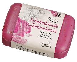 Schafmilchseife mit Rosenblütenblättern, 100 g