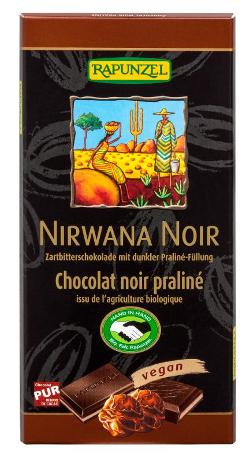 Nirwana Noir Schokolade mit dunkler Praliné-Füllung, 100 g