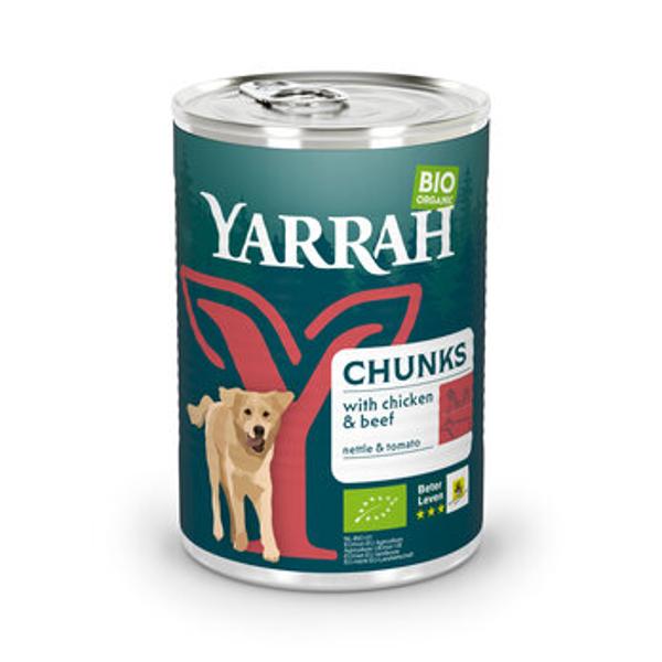 Produktfoto zu Hundefutter Chunks Rind mit Brennessel und Tomate, 405 g