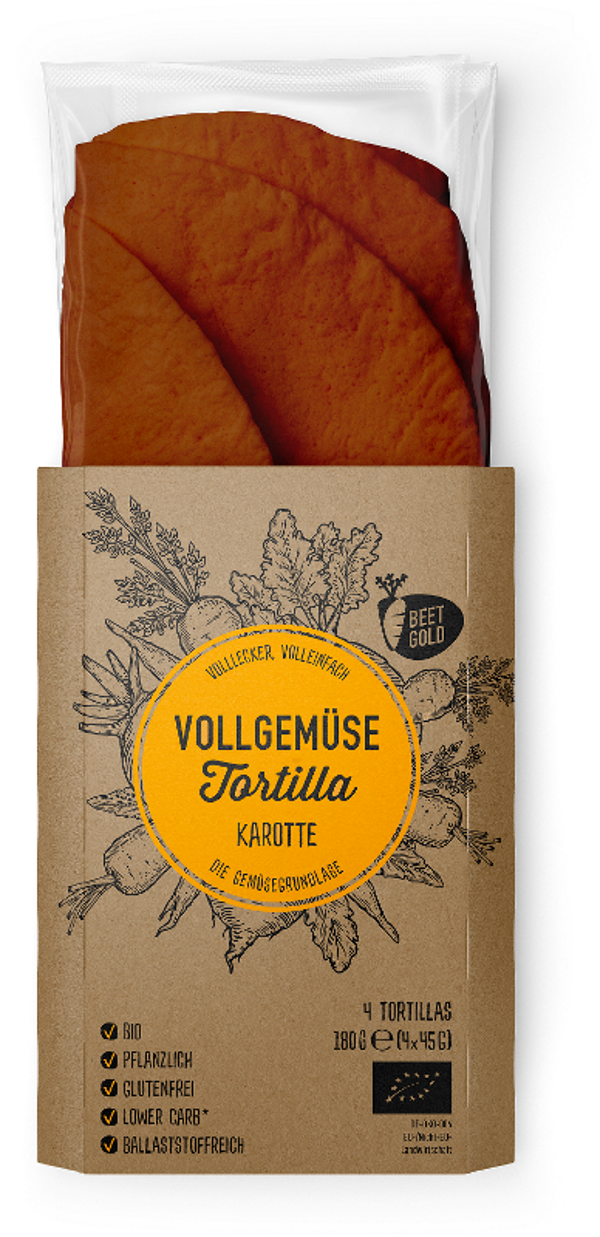 Produktfoto zu Vollgemüse Tortilla Karotte, 4x180 g