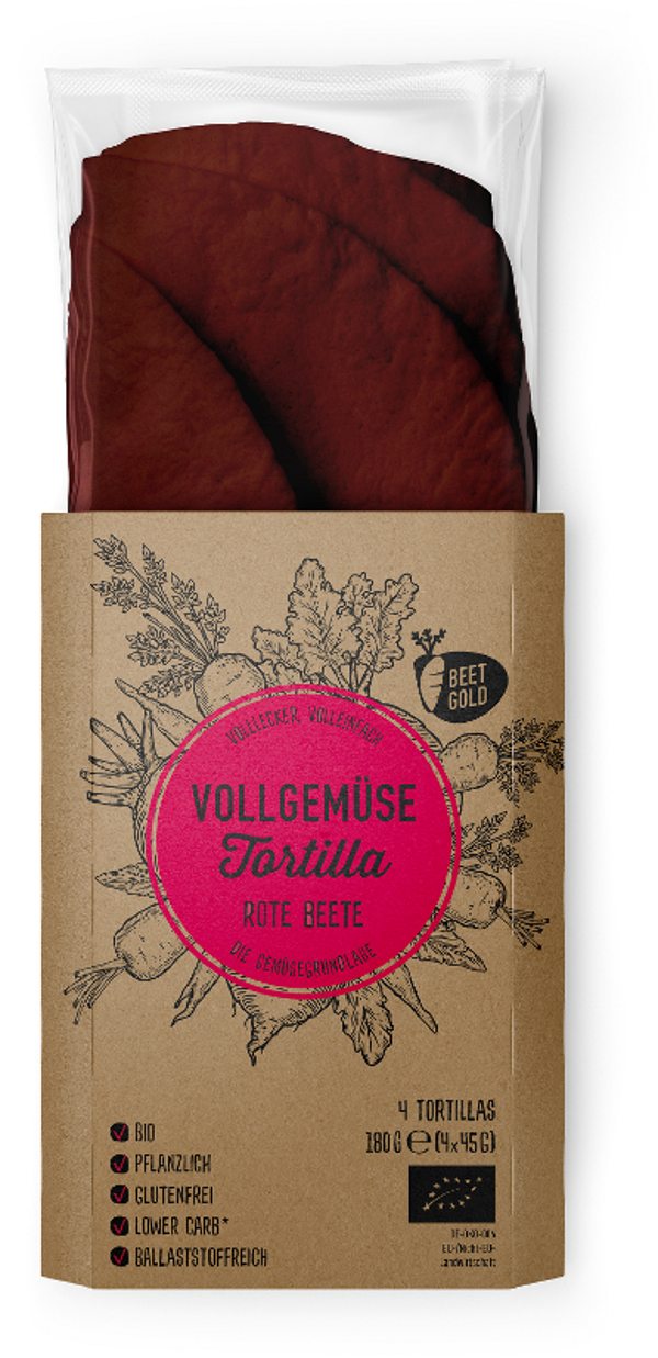 Produktfoto zu Vollgemüse Tortilla Rote-Beete, 4x180 g