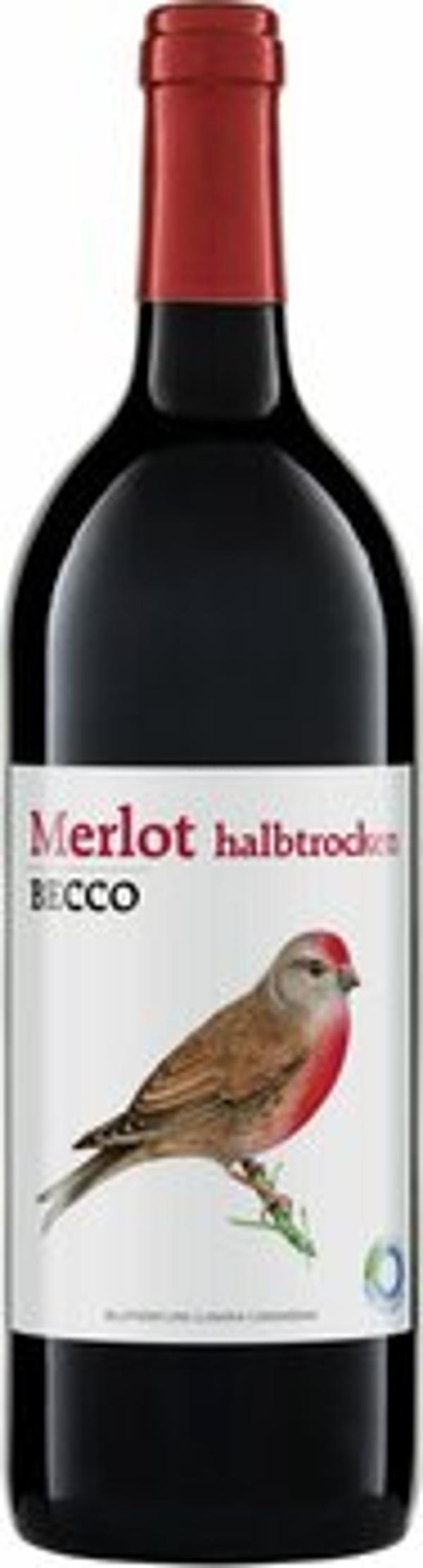 Produktfoto zu Becco Merlot halbtrocken rot, 1 l